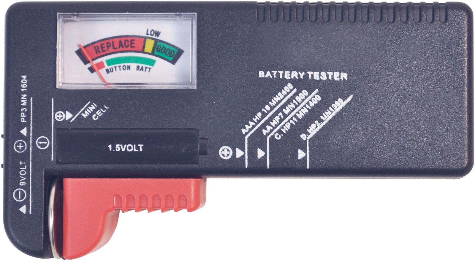 Battery Tester Checker Mercury Universal Tool Cell Power Volt AA, AAA