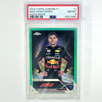 2023 Topps Chrome F1 Max Verstappen Aqua Wave Portrait /150