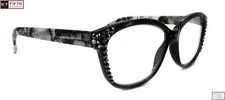 Savannah,  Bling Reading Glasses for Women w European Crystals / Square 