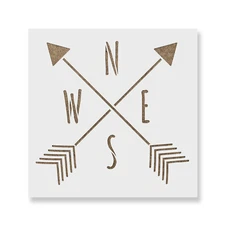 Arrow Compass Stencil - Durable & Reusable Mylar Stencils