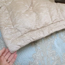 Croscill Comforter 2 Pillow Shams French Royalty KING Soft Blue Ivory Medallion