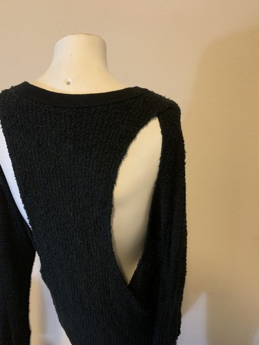 Drop Dead Womens Black Knubbie Cross Back Sweater M/L - Picture 4 of 8