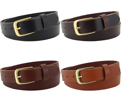 Ledergürtel Herren Damen 3 cm echt Leder Gürtel Hosen Gold Jeans Vascavi Nr.09