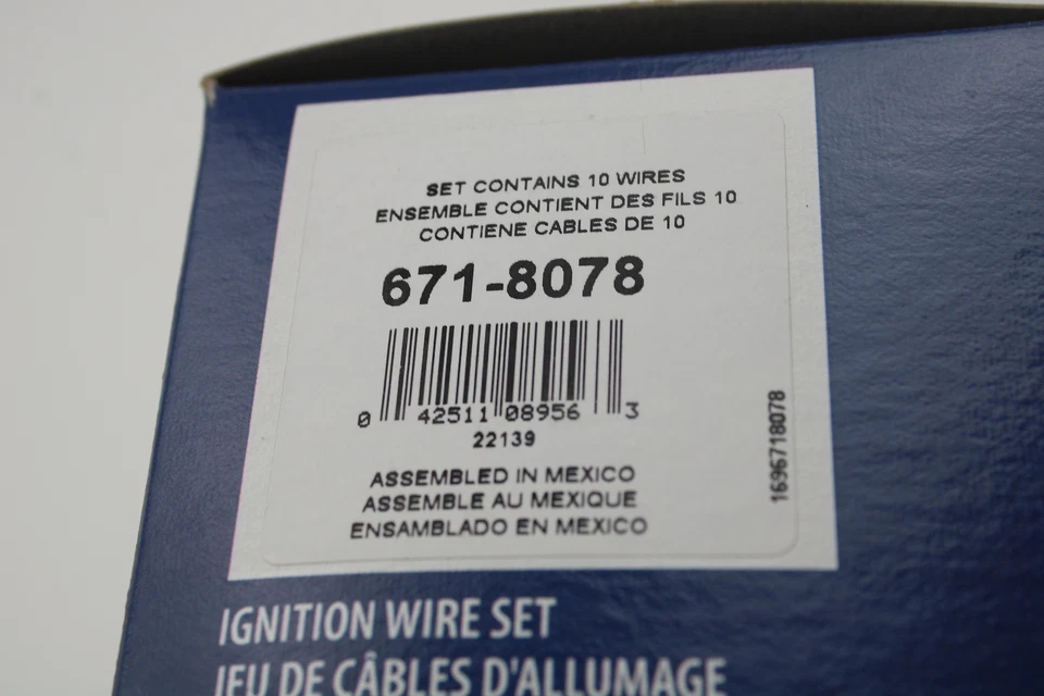 Juego de cables de bujía DeTomaso Ford Laforza Lincoln Mercury 8 mm Denso 671-8078 Foto 3 de 4