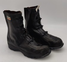 New NOS Servus 4 Buckle Men's Black Rubber Over Shoe Boots Size 10 - Made In USA