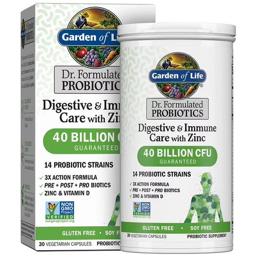 Garden of Life Dr Formulated Probiotic Digestive & Immune Zinc 30ct Exp 8/2025+