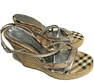 burberry sandals silver