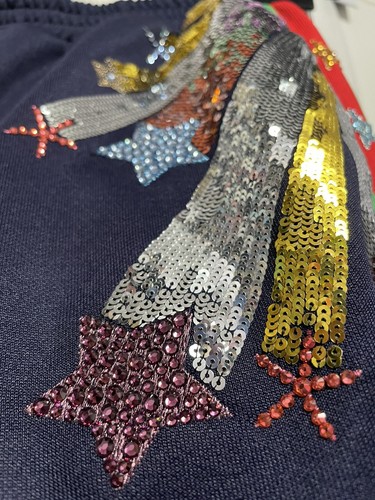 Gucci Navy Stars Sequin Pants Size 10 - Picture 4 of 8
