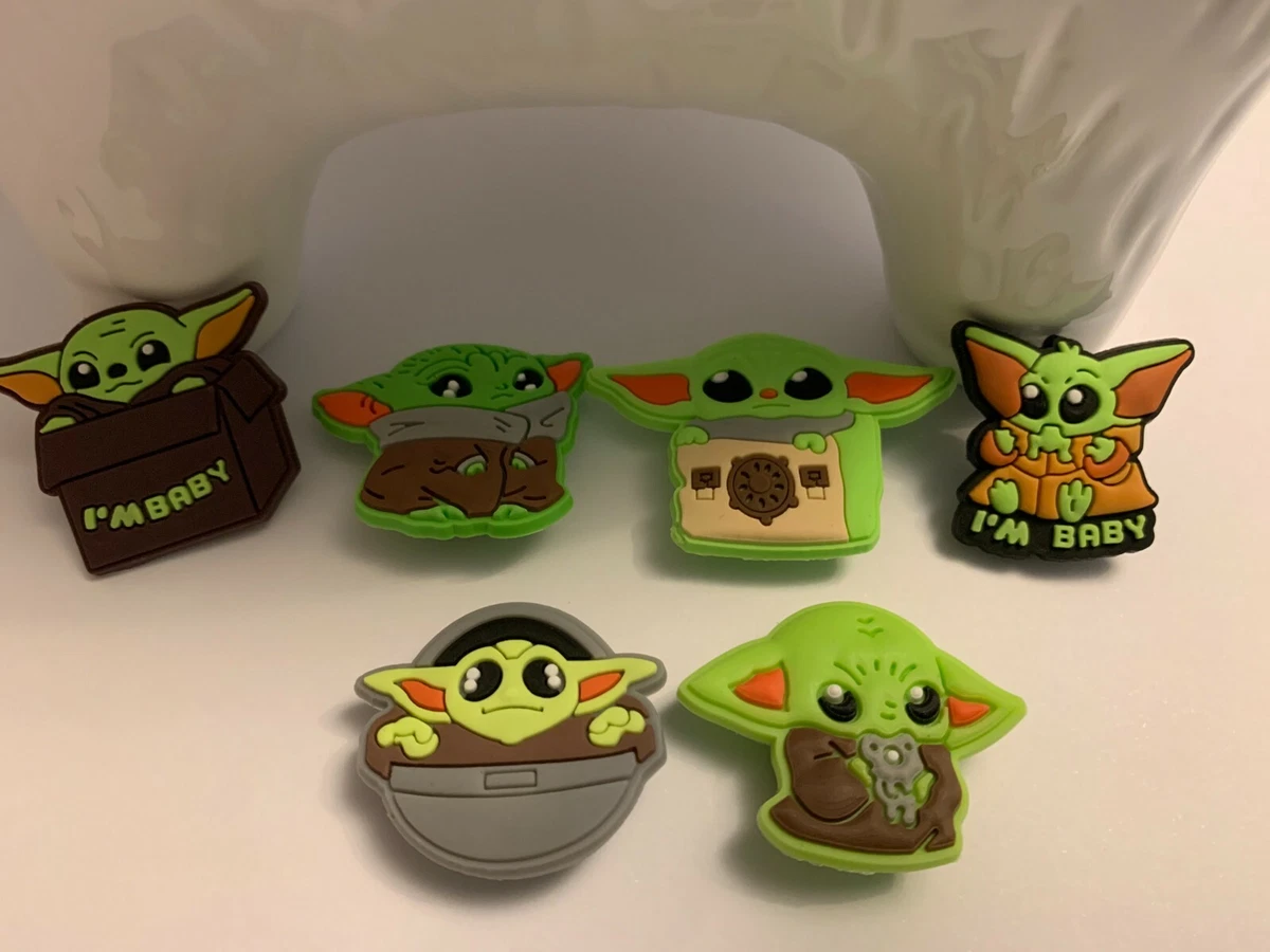 6 X STAR WARS BABY YODA MANDALORIAN GROGU SHOE CHARM CAKE TOPPER
