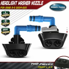 2x Headlight Washer Jet Nozzle w/Cover for Saab 9-3 2004-2011 Front Left & Right