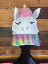 Retro Youth Kids Unicorn themed White colored snapback Hat Joypixels brand