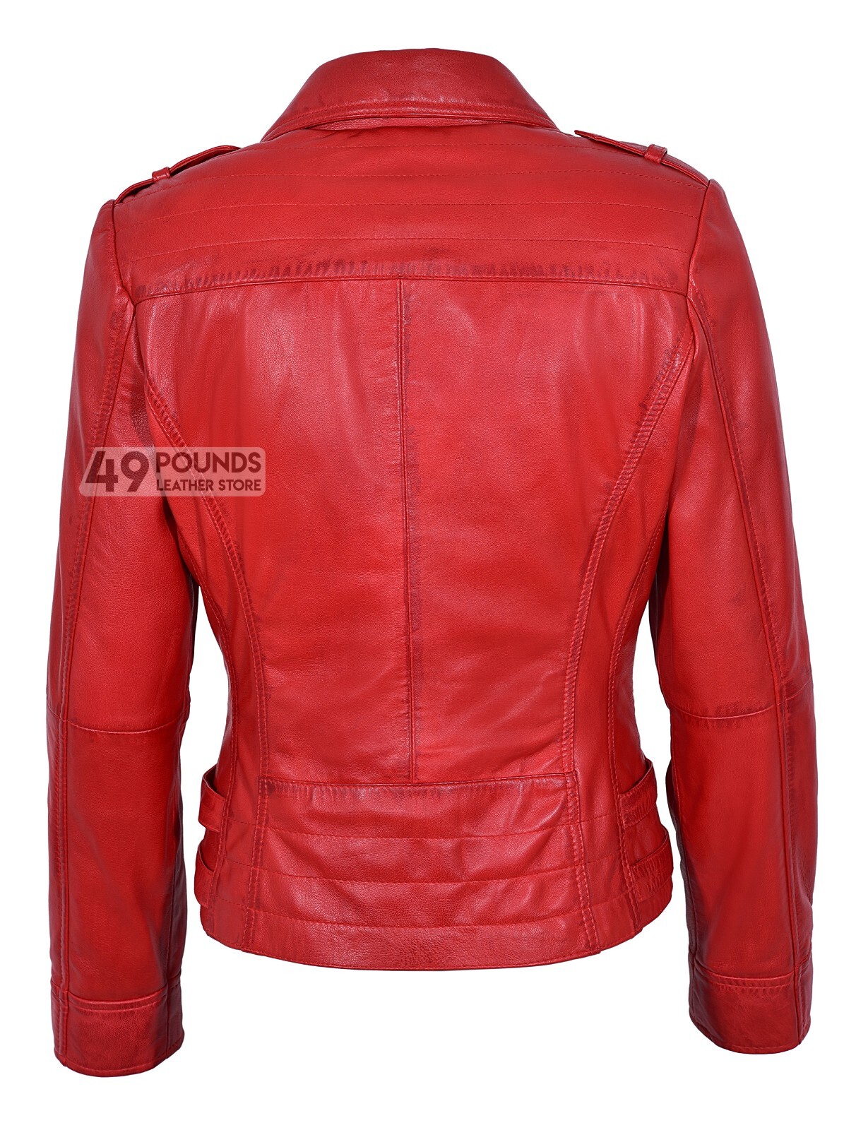 Katherine Black Belted Leather Jacket - Leather Skin Shop