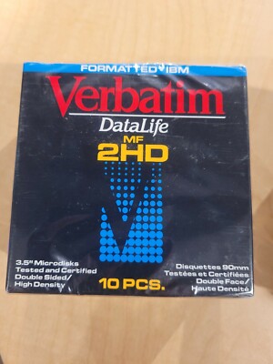  Verbatim Data Life MF 2HD 10 Pcs. (Per Box),3.5''  IBM FORMATTED 