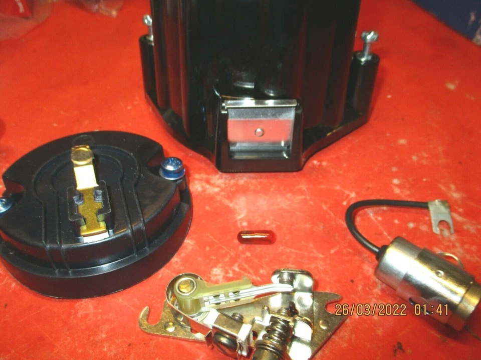 OLDSMOBILE 98,SUPER 88,STARFIRE-1959-1964 DISTRIBUTOR BRASS CAP-ROTOR-POINT-CON. - Image 3 of 4