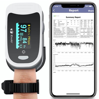 EMAY Sleep Oxygen Monitor with Built-in Recording Capacity