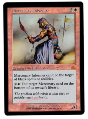 MTG MERCENARY INFORMER PROPHECY FOIL RARE WHITE CREATURE LP
