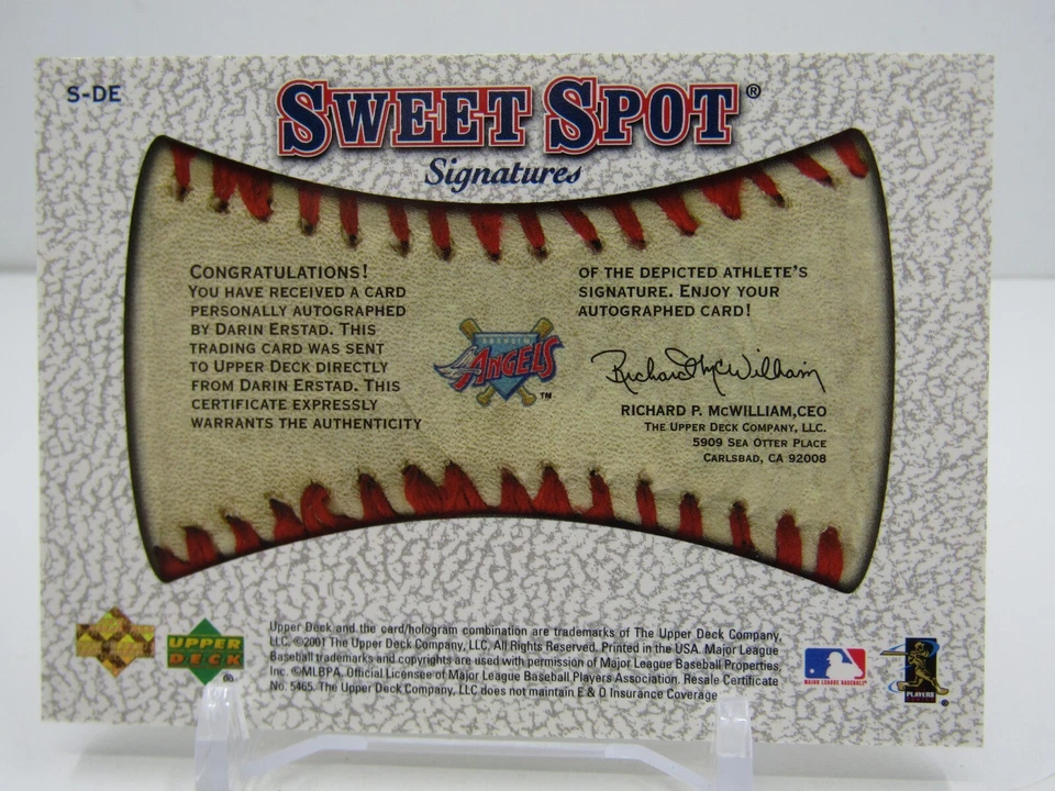DARIN ERSTAD 2001 UPPER DECK SWEET SPOT AUTOGRAPH AUTO! ANAHEIM ANGELS! - Image 2 of 2