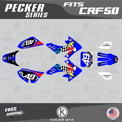 Graphics Kit for Honda CRF50 (2004-2012) or (2013+) Pecker - Blue
