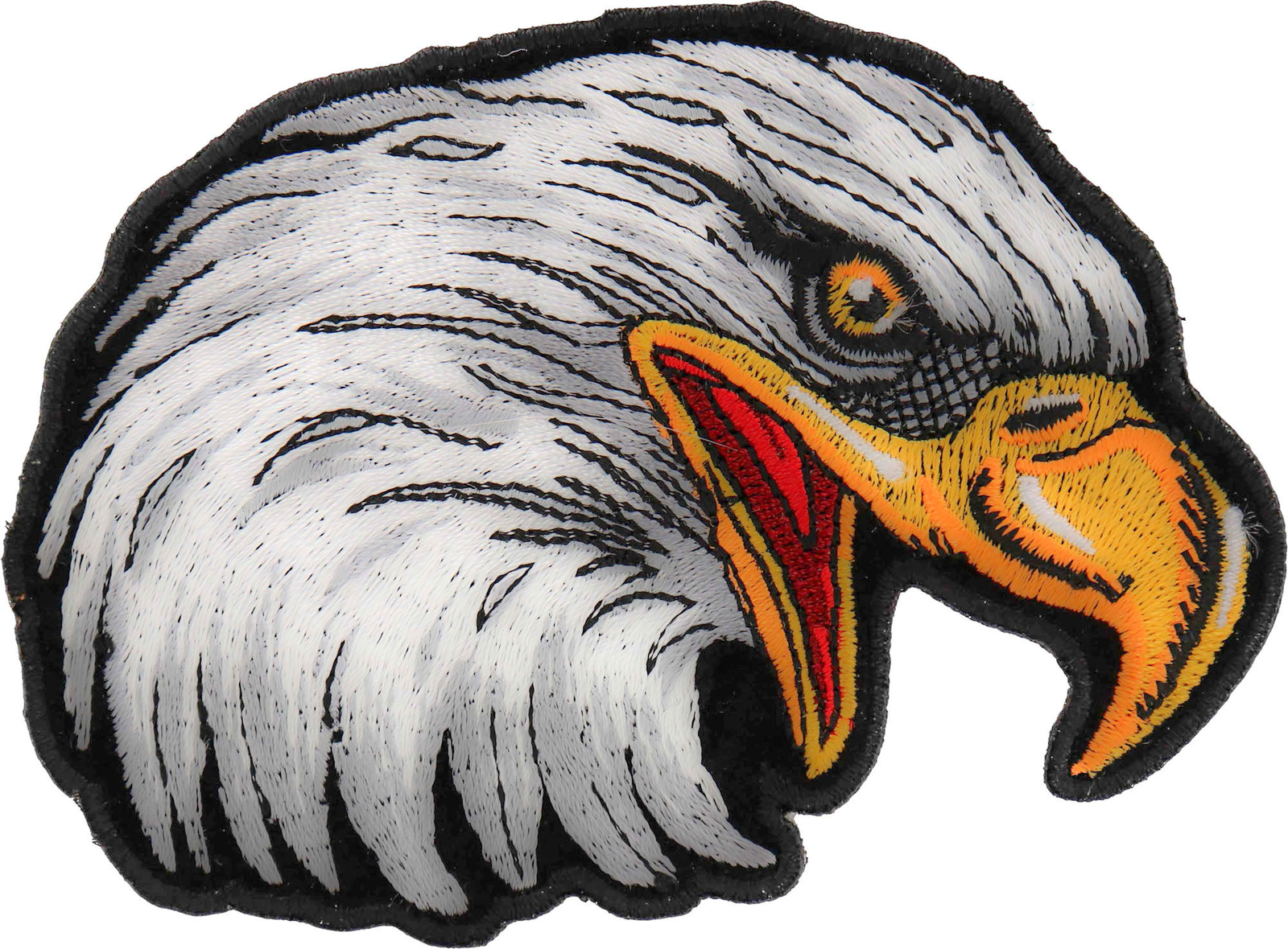 Eagle Head Facing Right Iron on Biker Patch - 4.15x3 inch - P6817
