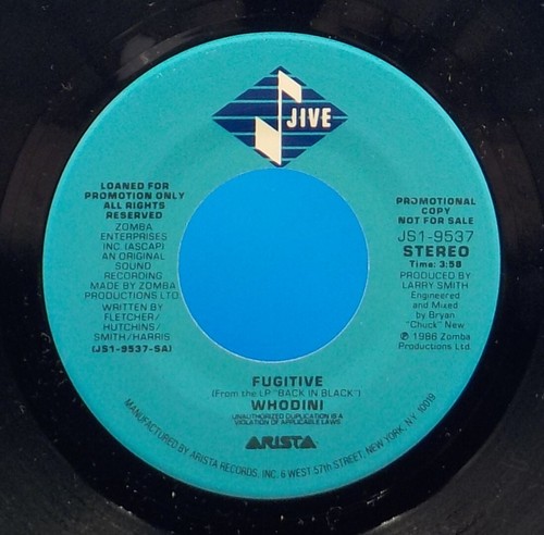Whodini 45 Fugitive / Growing Up NM EX G1 - Picture 2 of 3
