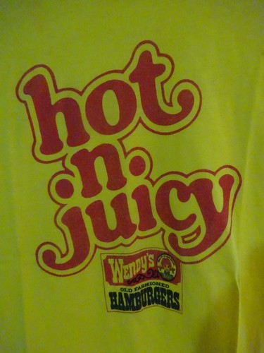 Vintage Wendy's Hot N Juicy Yellow T-Shirt - Used - Nostalgic - Picture 3 of 7