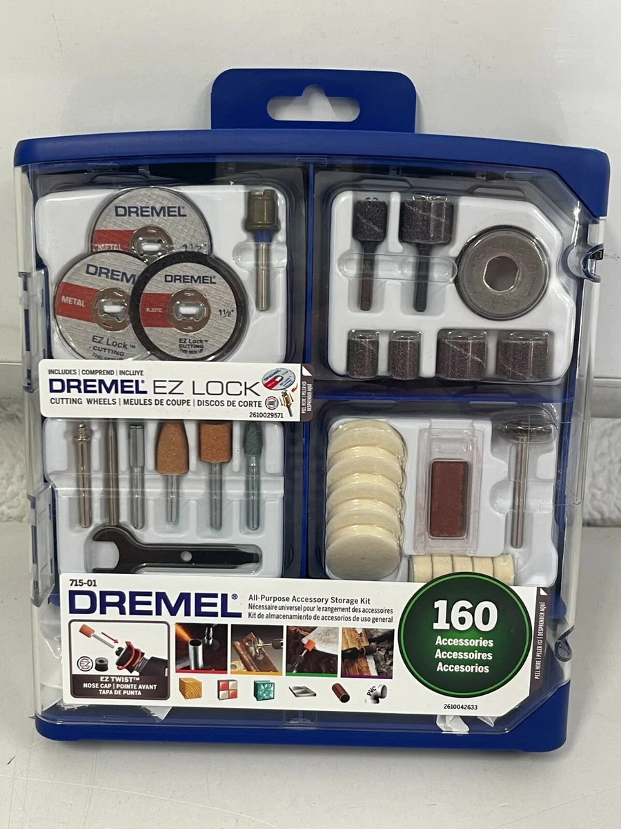 Dremel EZ Lock 160 Piece Aluminum Oxide All-Purpose Accessory Storage Kit  715-01