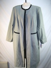J. Taylor Long Coat Cover Women's Jacket Light Weight Gray Black Size 22w