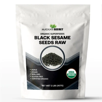 Mayan's Secret - Black Sesame Seeds Organic 2lb, Gluten Free Parve Vegan Non GMO