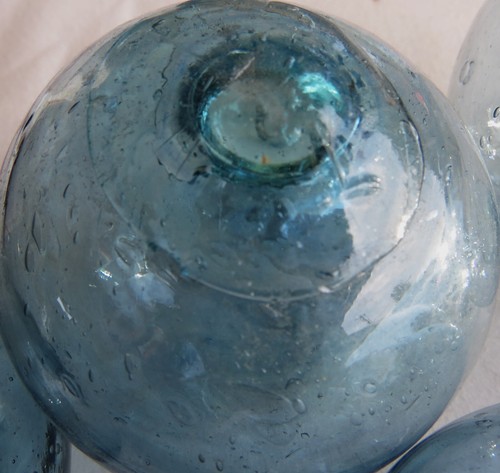 Japanese GLASS Fishing FLOATS 3-3.5" LOT-9 SMOKY BLUE Authentic Vtg USA BZ - Picture 9 of 14