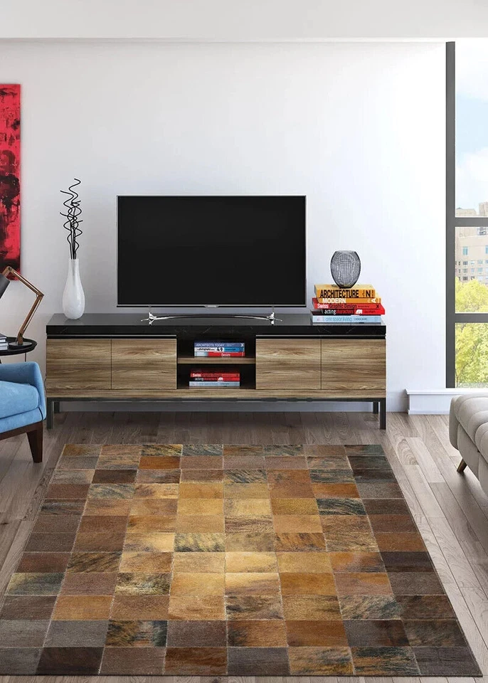 NUEVO CON ETIQUETAS $3,469 NUEVO Alfombra de cuero de vaca Couristan Chalet 0348/1579 tejida a mano 9'4"x13'4" Foto 2 de 4