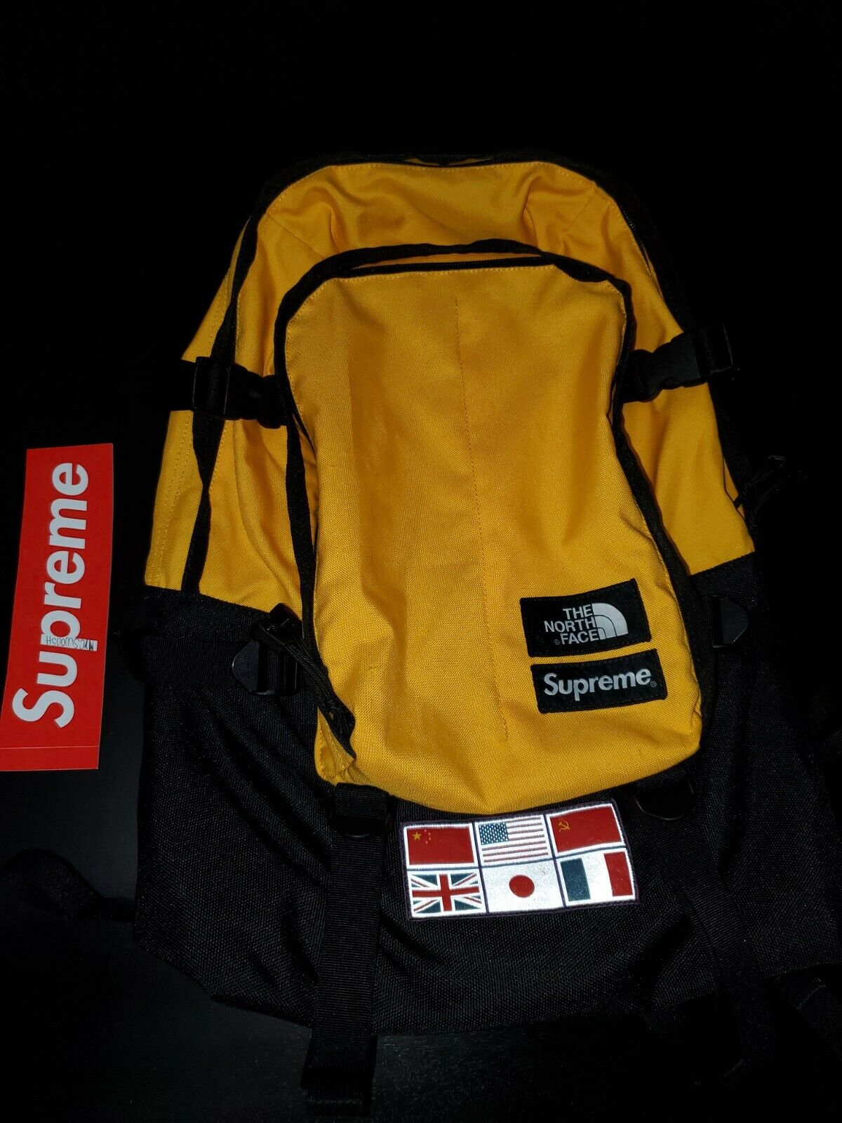 Supreme x Northface Expidition Backpack DayBag SS14 VNDS RARE YELLOW 2014