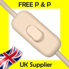 White In Line Switch Low Profile Torpedo Design 2 or 3 Core Flex Ideal for Lamps