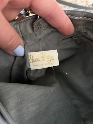 Vintage 80s Handi Bag Grey Clutch Handbag Purse Shoulder Bag