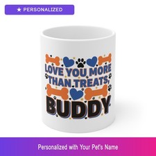 Niestandardowy kubek dla miłośnika zwierząt domowych Spersonalizowane imię Filiżanka do kawy Właściciel psa 11 uncji Ceramika