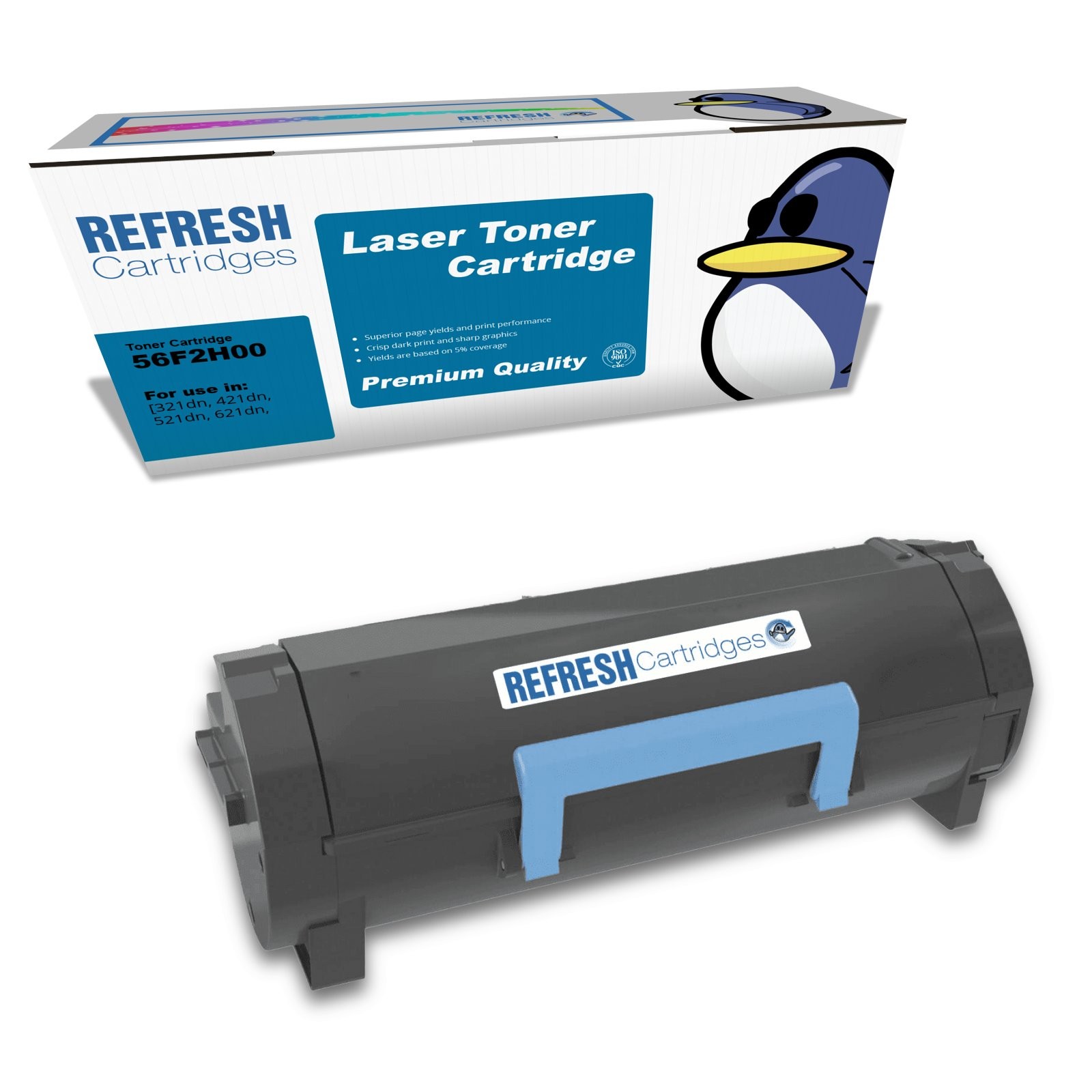 Refresh Cartridges Black 56F2H00 Toner Compatible With Lexmark Printers