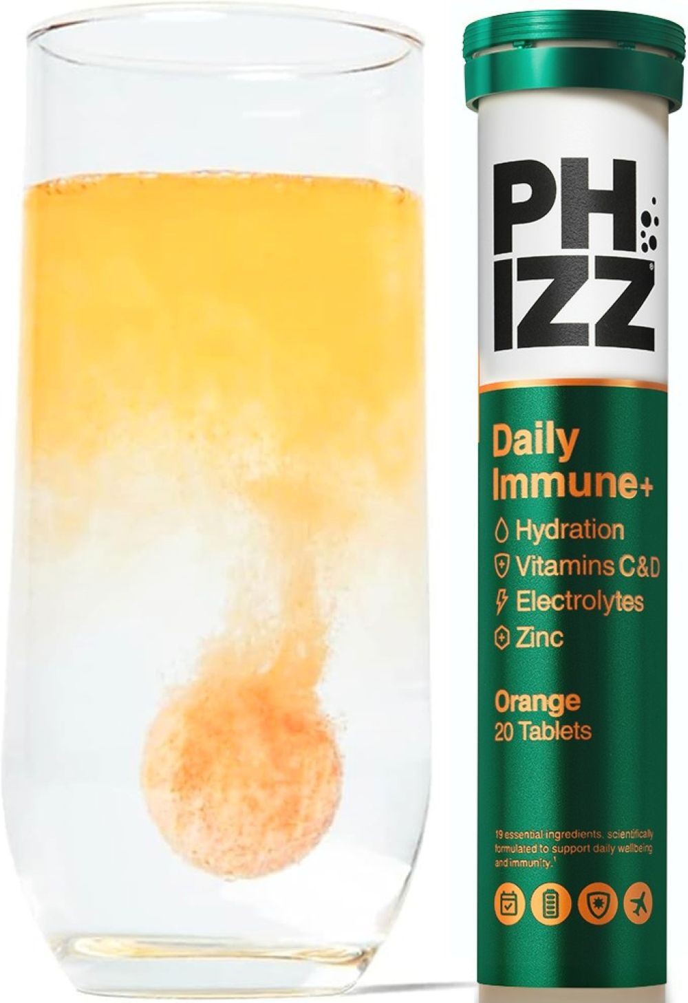 Phizz {Aisle K} | Daily Immune+ Orange Effervescent | 1 X 20 Tablet - Image 2