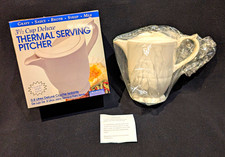 Vintage Progressive 3 1/2 Cup Insulated Thermal Pitcher, White Plastic/Stainless