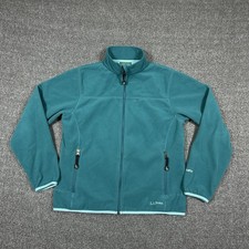 LL Bean Womens Green Fleece Full Zip Polartec Gorpcore Hiking Jacket Size Small