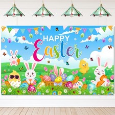 Happy Easter Banner Happy Easter Photography Background for Spring Party Decorat