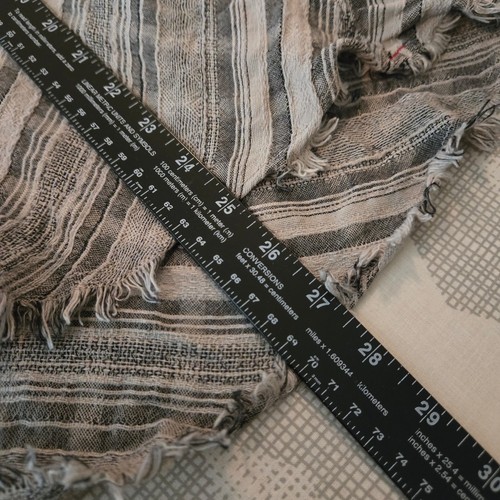 Top tunica Xirena grigio medio a quadri manica lunga casual boho Lagenlook orlo grezzo - Foto 5 di 14