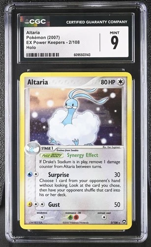 CGC 9 Altaria 2/108 Holo EX Power Keepers Pokémon Card