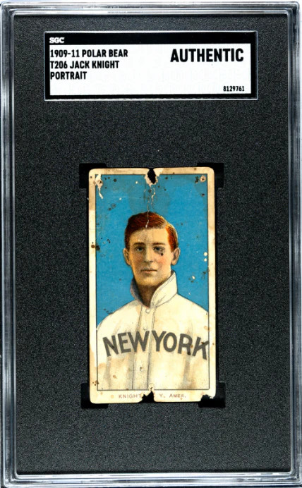 1909 T206 JOHN KNIGHT NNO POOR POLAR BEAR PORTRAIT SGC A NEW YORK HIGHLANDERS