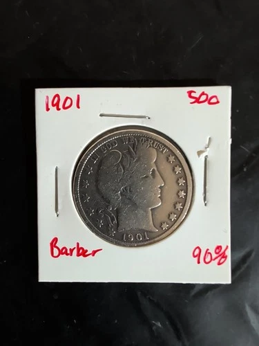 1901 Silver Barber Half Dollar