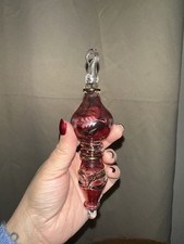 Vintage Hand Blown Red Gold Trim Art Glass Christmas Ornaments lot of 35