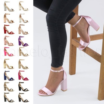 DAMEN HOHER ABSATZ KAUM DA PEEPTOE RIEMCHEN PARTY SANDALEN SCHUHE GRÖSSE