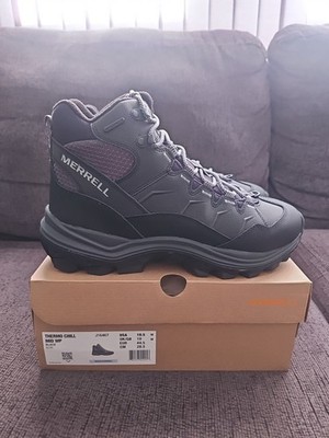 Merrell Thermo Chill Mid WP Snow Boots Mens Black Lace-Up Waterproof Winter 