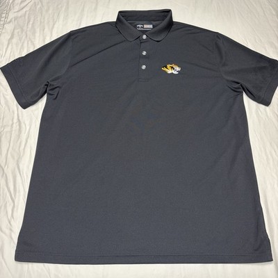 Callaway Opti Dri Performance Golf Polo Shirt  Mens Size XL Black Uni MO Tigers