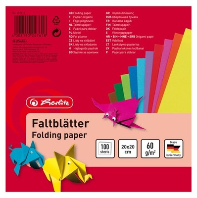 herlitz Faltblätter, 200 x 200 mm, farbig sortiert