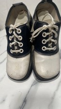 Vintage Youth Girls Shoes Size 5B White and Black Saddle Shoes NOS 1950's-60's