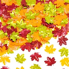Fall Party Table Scatter Confetti - Thanksgiving Day Maple Leaves Foil Metall...